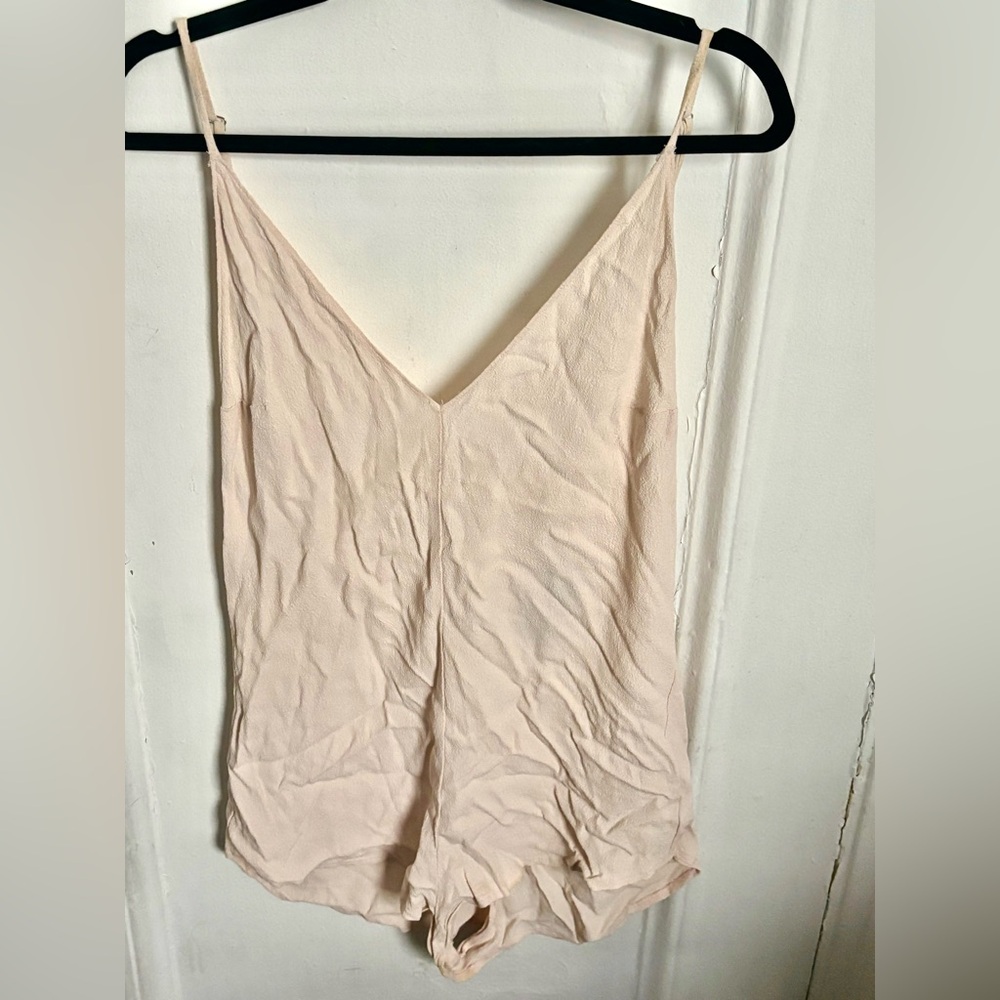 Reformation Pale Pink Open Back Romper